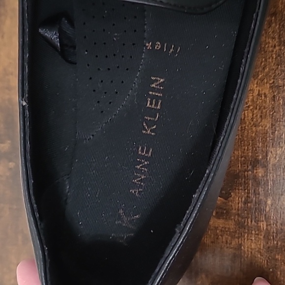 Anne Klein Black Loafers with Gold Detail with Logo size 7.5 - Picture 4 of 12